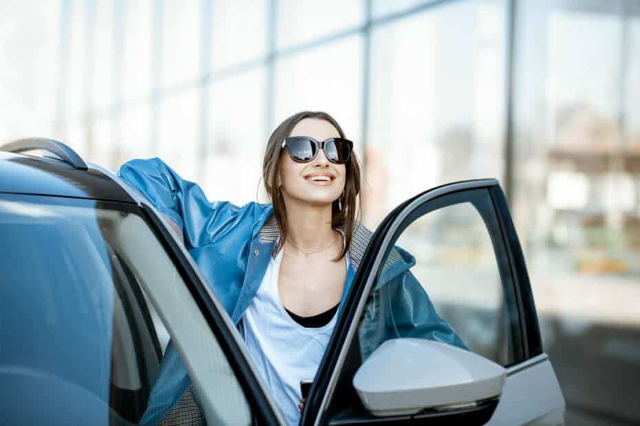 Woman near the car outdoors